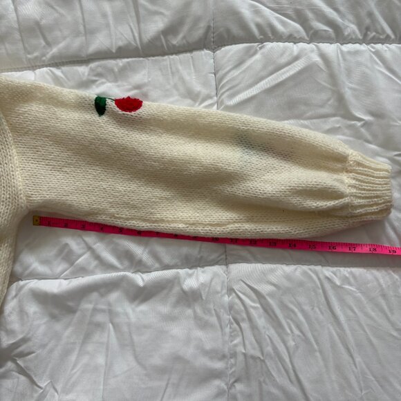 SHEIN Women's Off-White Cardigan with Cherry Print Size Medium - Picture 8 of 8